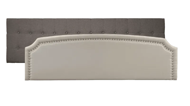 Two different kind of headboards: grey and off white.