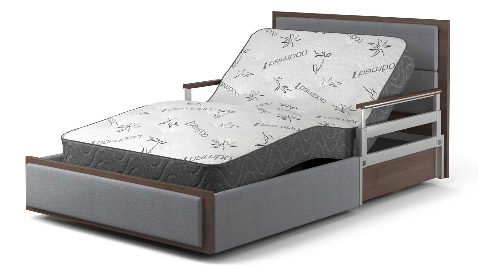 A SonderCare Aura hospital bed with a mattress