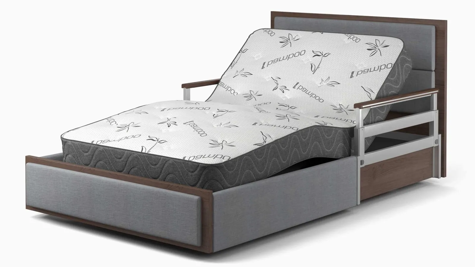 A SonderCare Aura hospital bed with a mattress