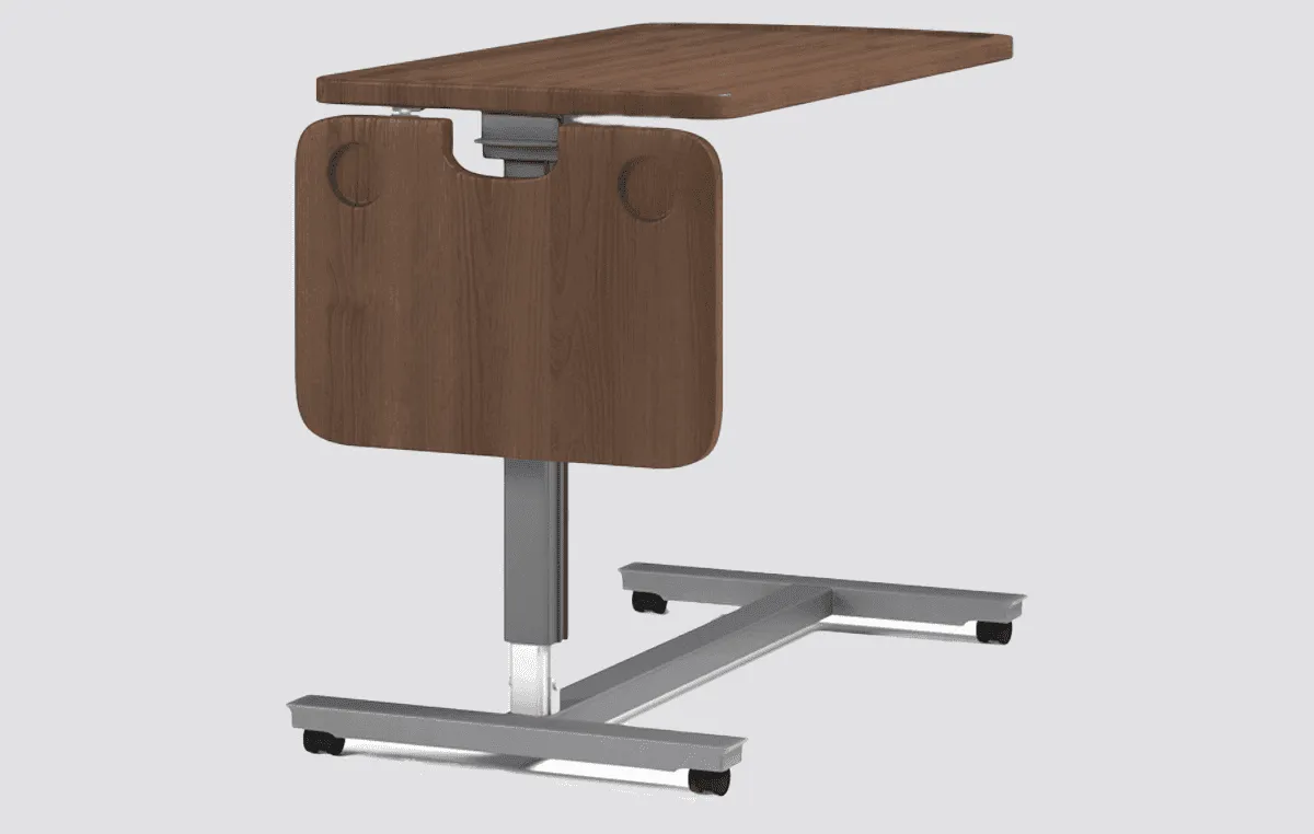 A SonderCare adjustable overbed table