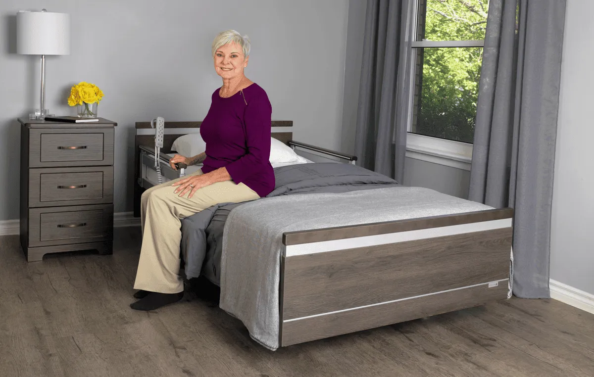 A SonderCare home hospital bed in a bright bedroom