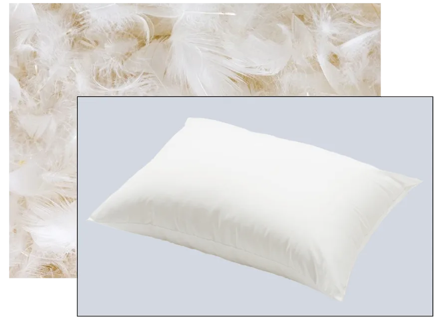 A white quilted pillow is shown against a background of green bamboo stalks and leaves.