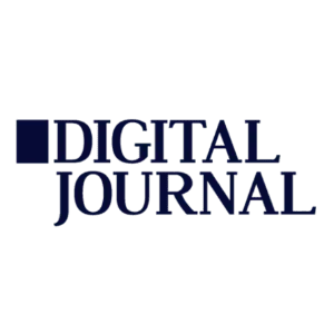 The digital journal logo on a black background.